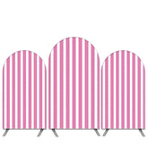 Aperturee Hot Pink And White Stripes Birthday Arch Backdrop Kit